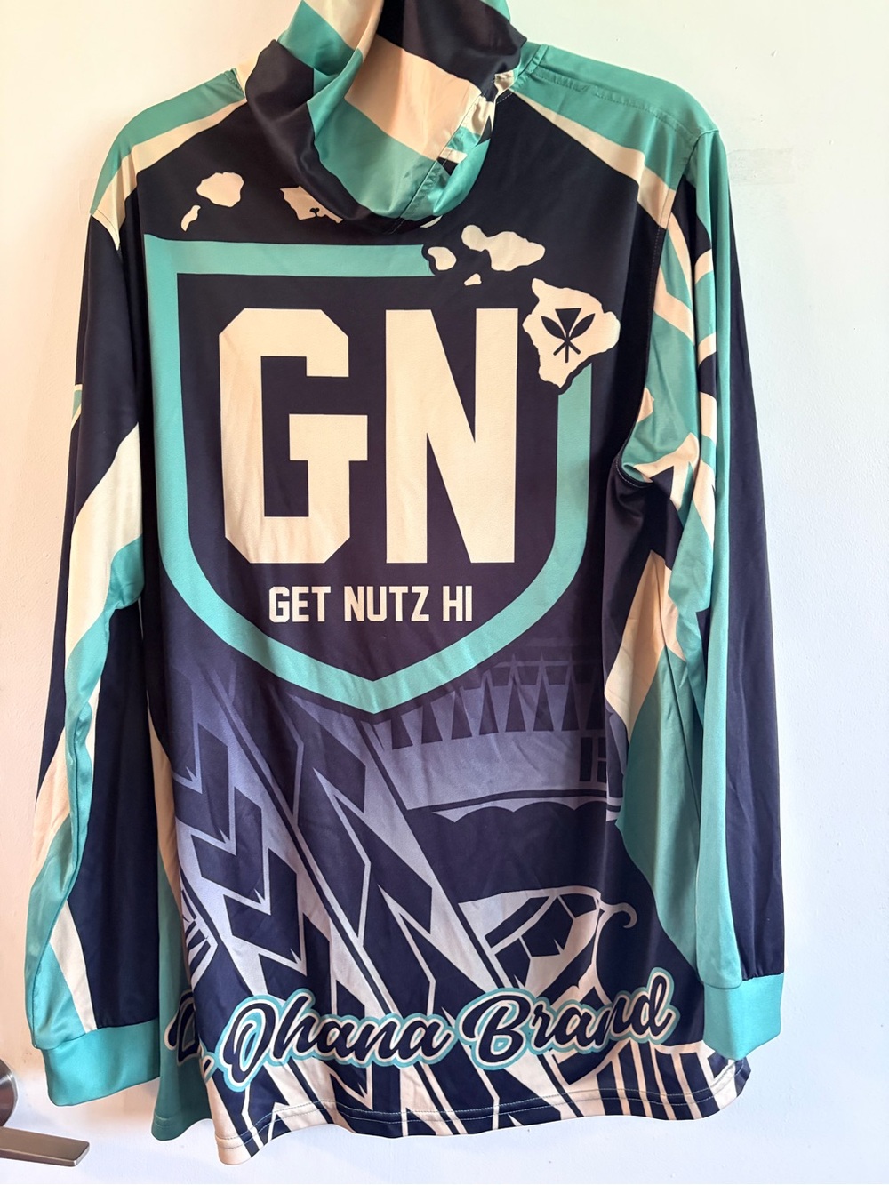 Adult GN Get Nutz HI Long Sleeve Hoodie - Teal & Black